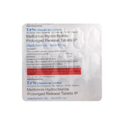 Maxformin 750mg Back Strip View