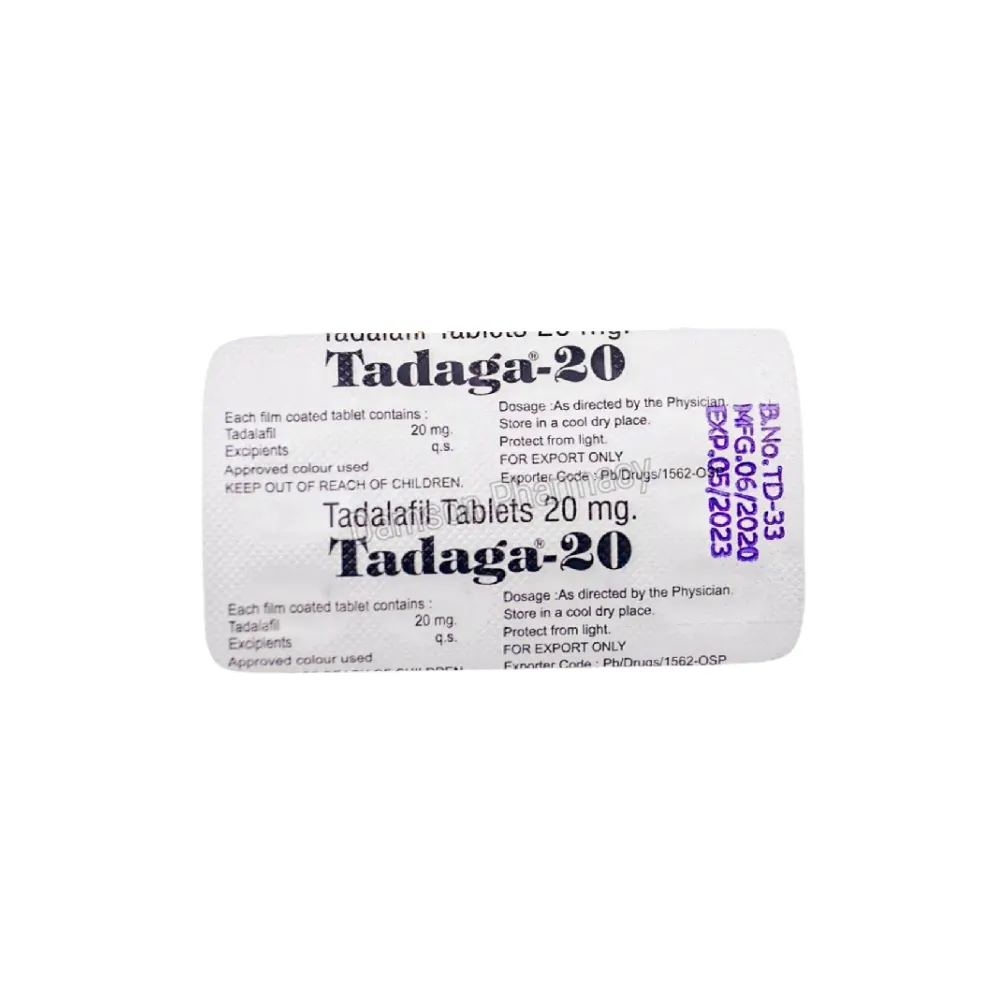 Tadaga 20mg Back Strip Image