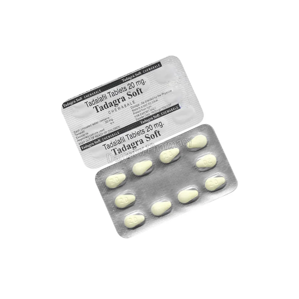 Tadagra Soft Chewable 20mg Front & Back Strip View