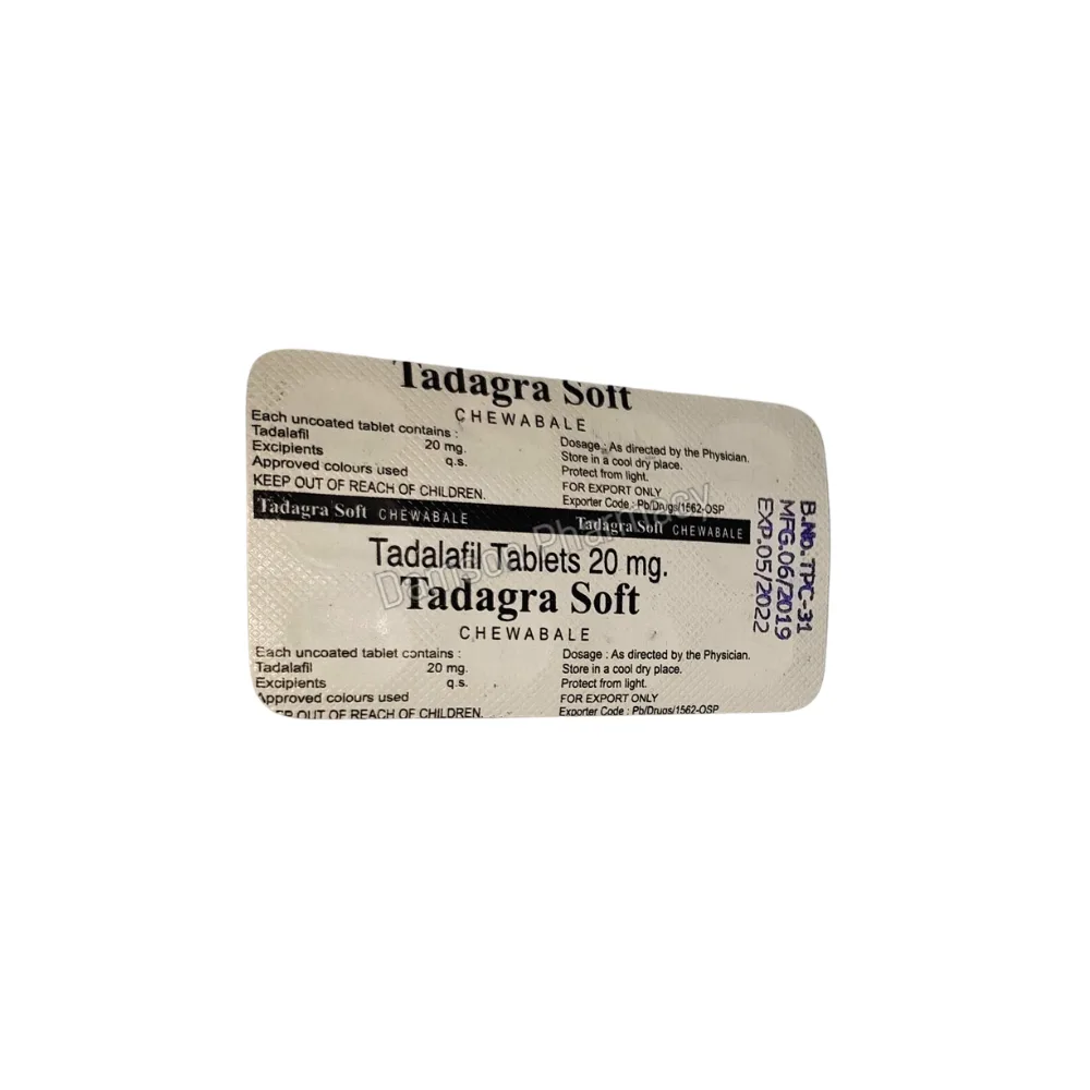 Tadagra Soft Chewable 20mg Back Strip Image